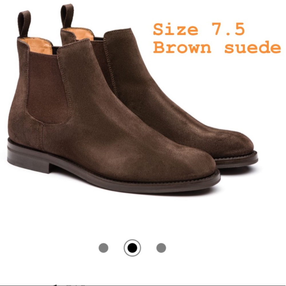 Church’s Brown Suede Chelsea Boots -7.5
